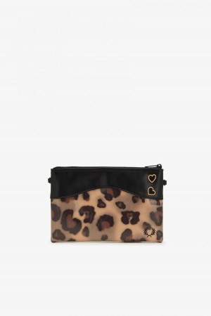 Tonal Leopard Fred Perry Leopard Print Side Accessories Bag | LCASX25811