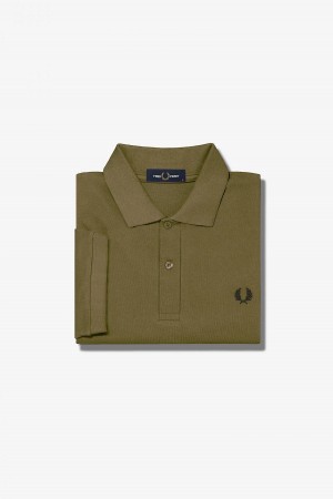 Uniform Green / Black Fred Perry M6000 Men's Fred Perry Shirt | CAEGJ30997