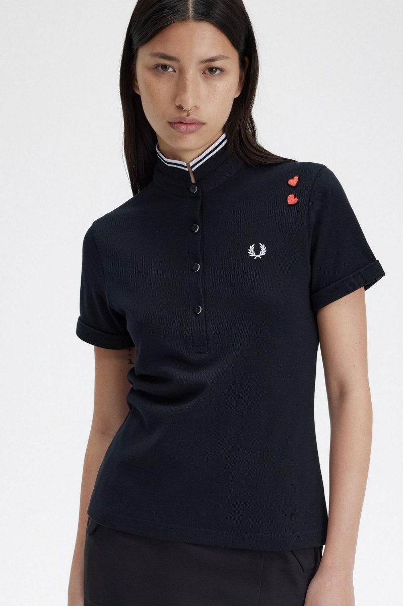 Black Fred Perry Amy Fred Perry Women's Polo Shirts | XCABH29600