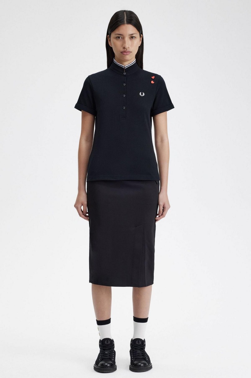 Black Fred Perry Amy Fred Perry Women\'s Polo Shirts | XCABH29600