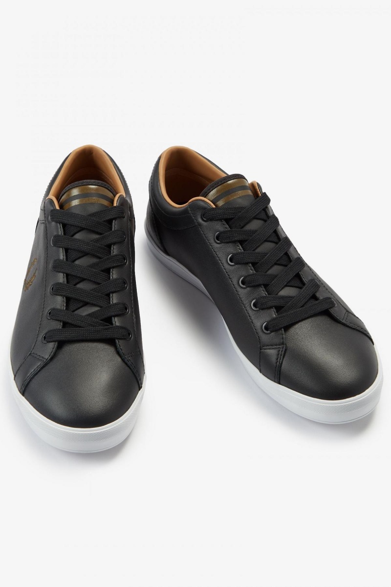 Black Fred Perry Baseline Men's Shoes | ECAHC76836