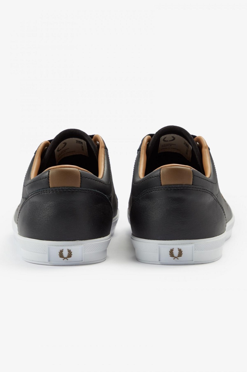 Black Fred Perry Baseline Men's Shoes | ECAHC76836