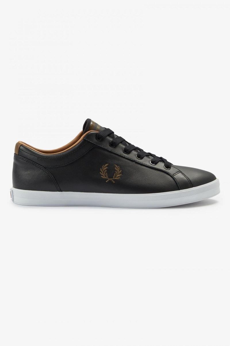 Black Fred Perry Baseline Men\'s Shoes | ECAHC76836