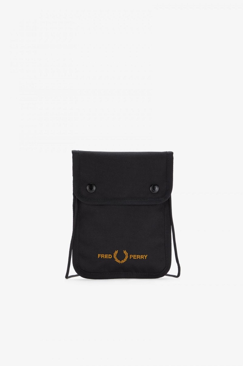 Black Fred Perry Branded Pouch Accessories Bag | ACAWC47816