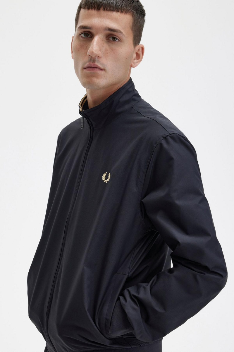 Black Fred Perry Brentham Men's Coats | CAICD96748