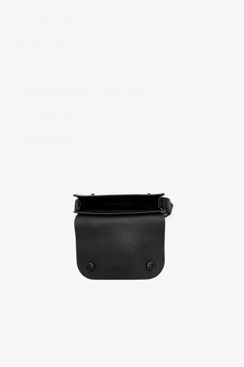 Black Fred Perry Burnished Leather Pouch Accessories Bag | ACAWC59200