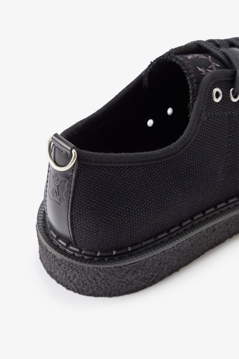 Black Fred Perry Canvas Monkey Men's Shoes | CAQAV17175