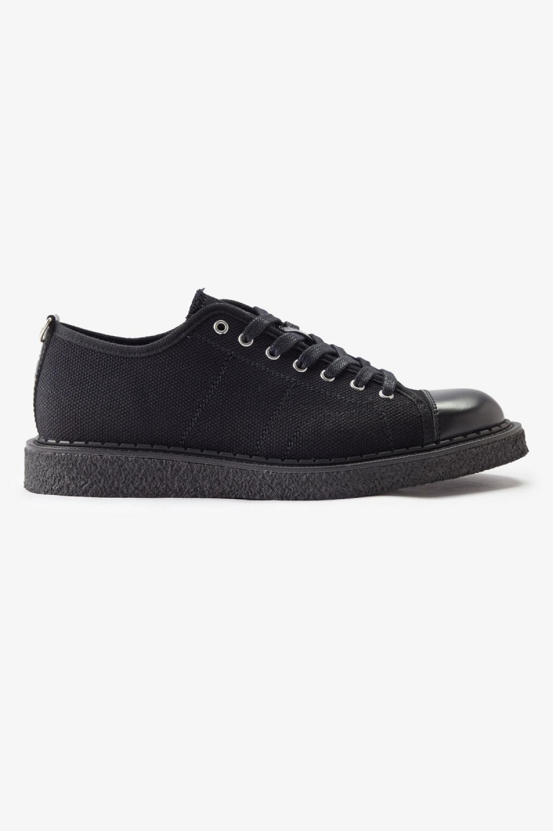 Black Fred Perry Canvas Monkey Men\'s Shoes | CAQAV17175