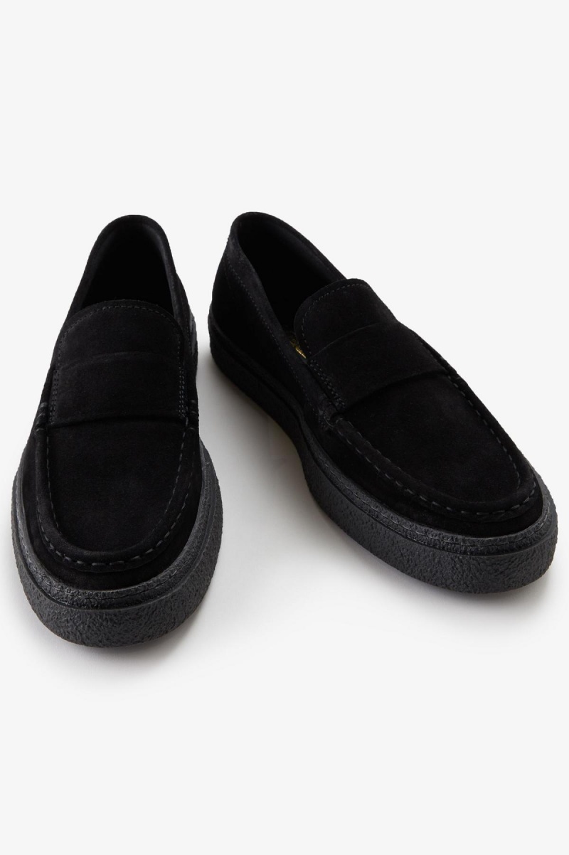 Black Fred Perry Dawson Loafer Men's Shoes | CAXBR86851