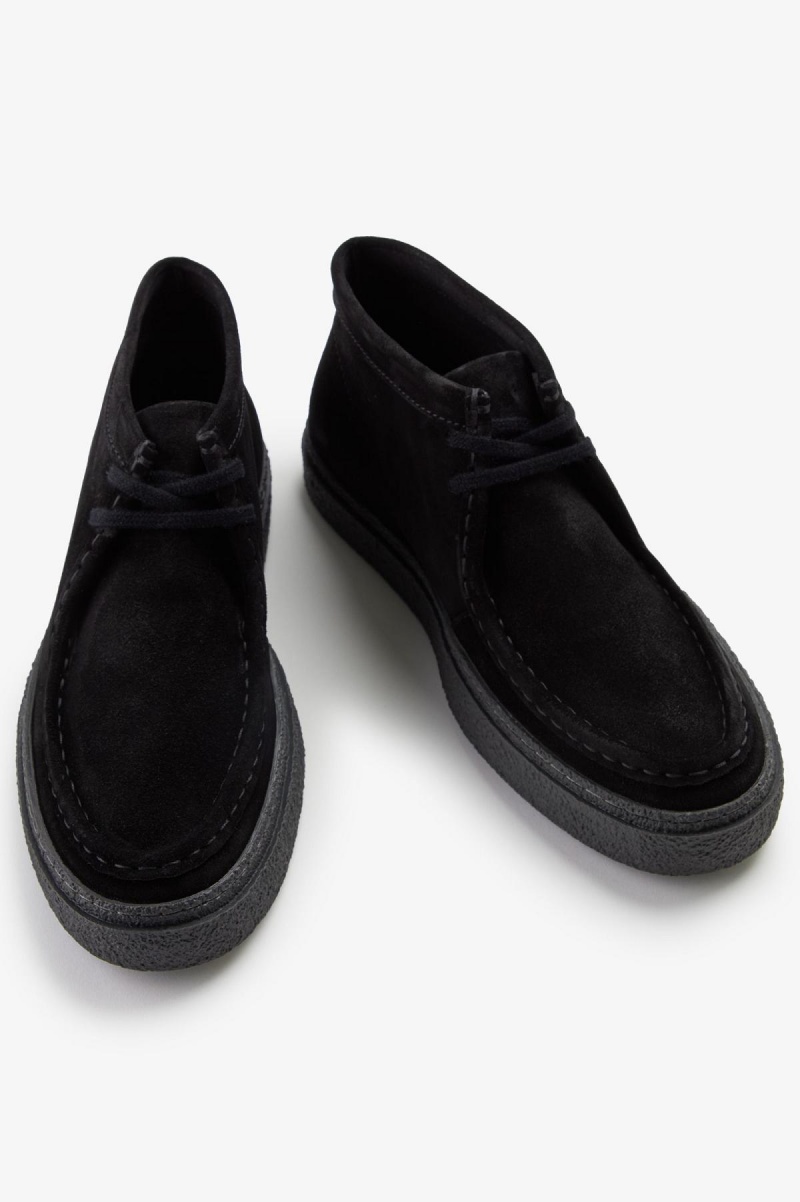 Black Fred Perry Dawson Mid Men's Shoes | CAZDE90545