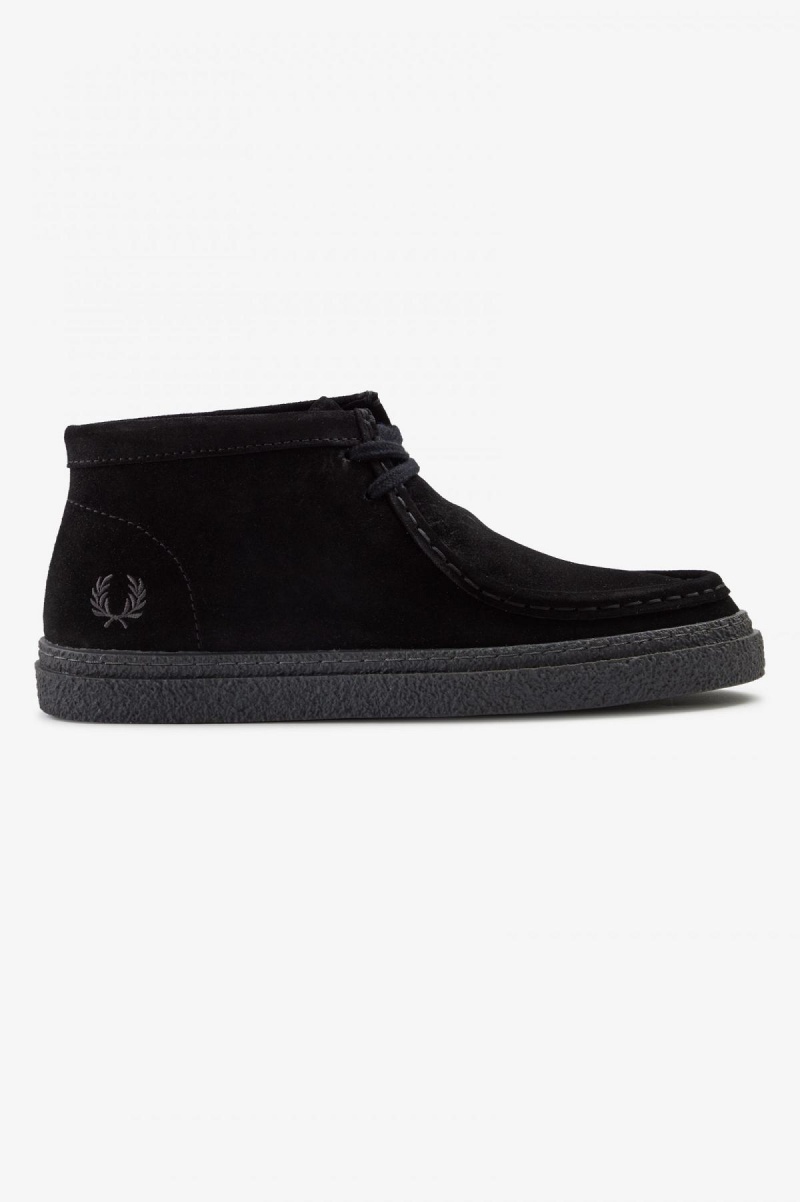 Black Fred Perry Dawson Mid Women\'s Shoes | MCAFT63303