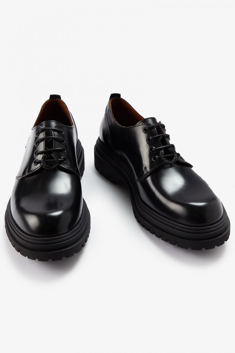 Black Fred Perry Derby Men's Shoes | CAEGJ52299