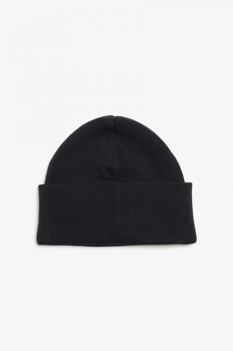 Black Fred Perry Graphic Accessories Beanie | CAZPD52534