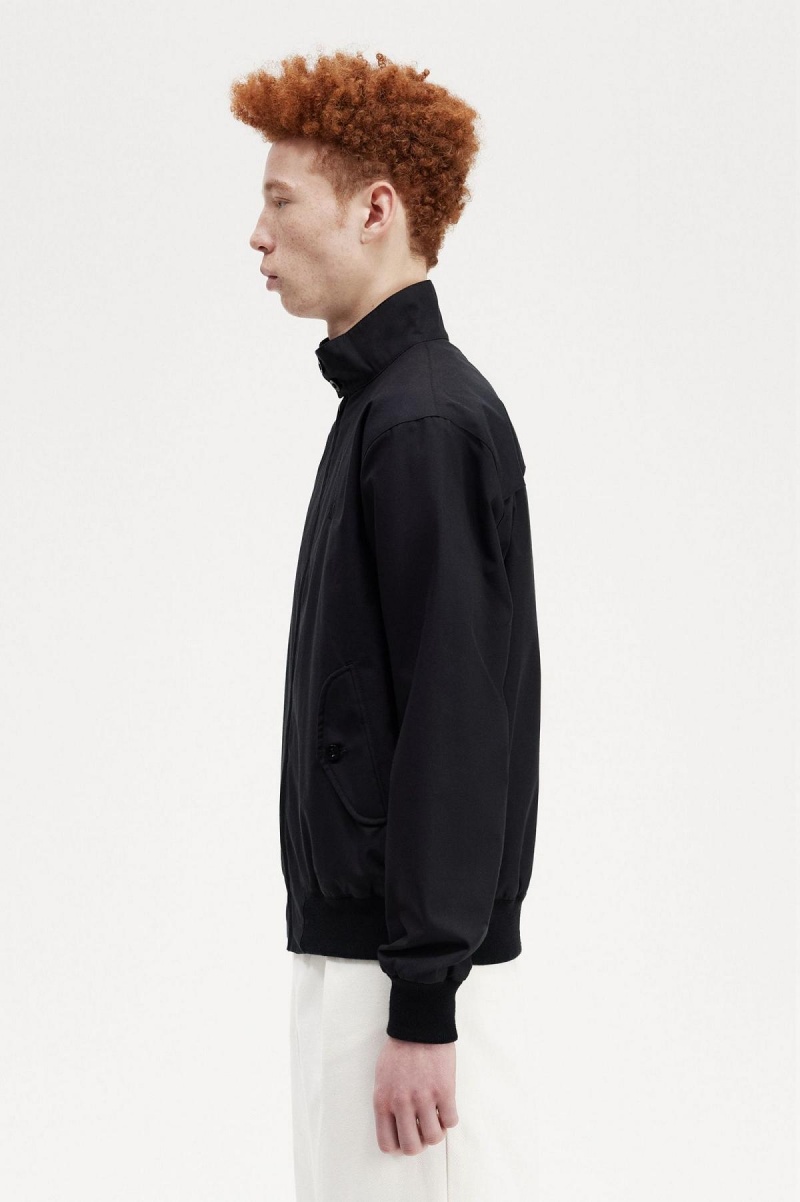 Black Fred Perry Harrington Men's Coats | CAXMI16691