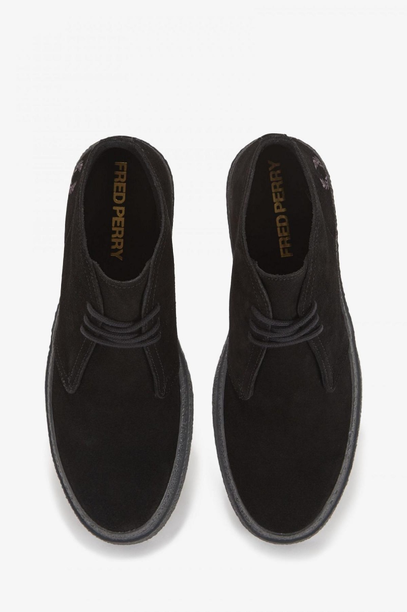 Black Fred Perry Hawley Men's Shoes | CAIIZ81043