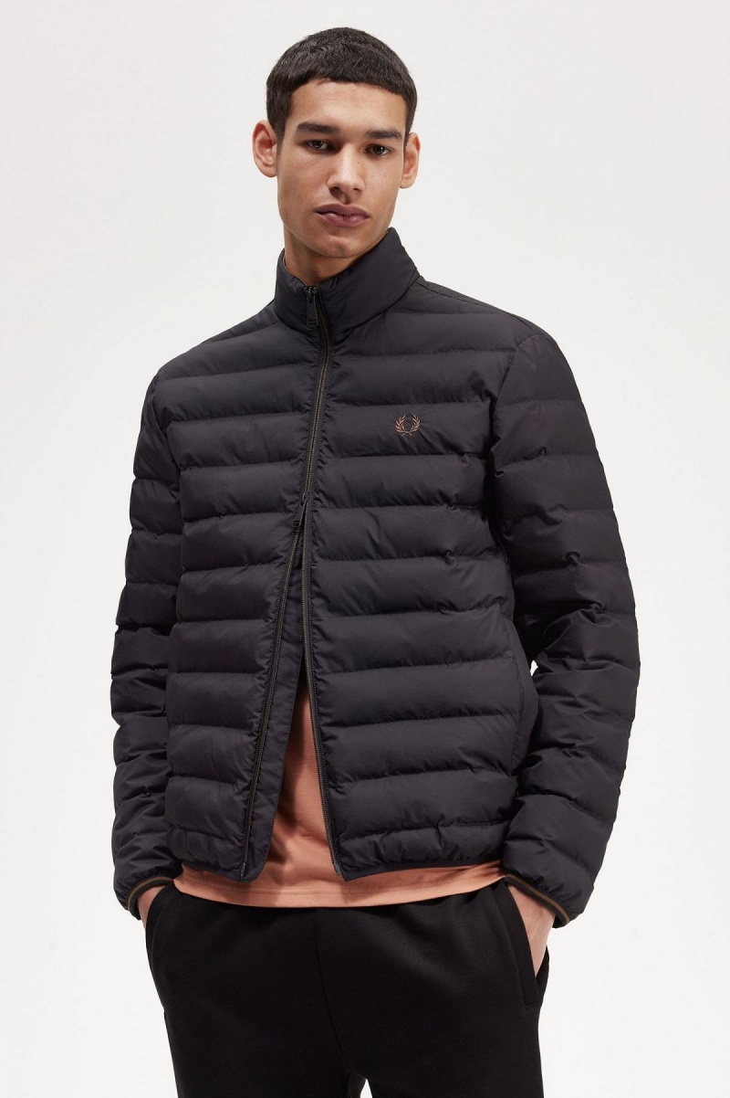 Black Fred Perry Insulated Men's Coats | CAIIZ22641