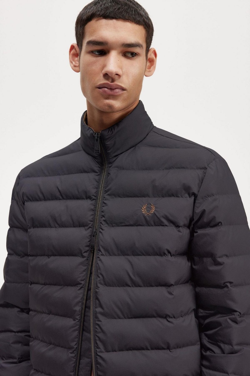 Black Fred Perry Insulated Men's Coats | CAIIZ22641