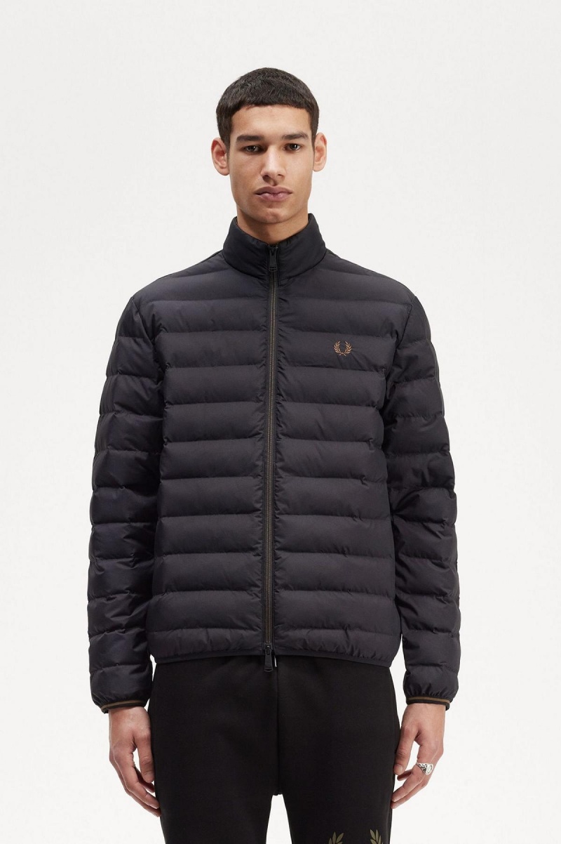 Black Fred Perry Insulated Men\'s Coats | CAIIZ22641