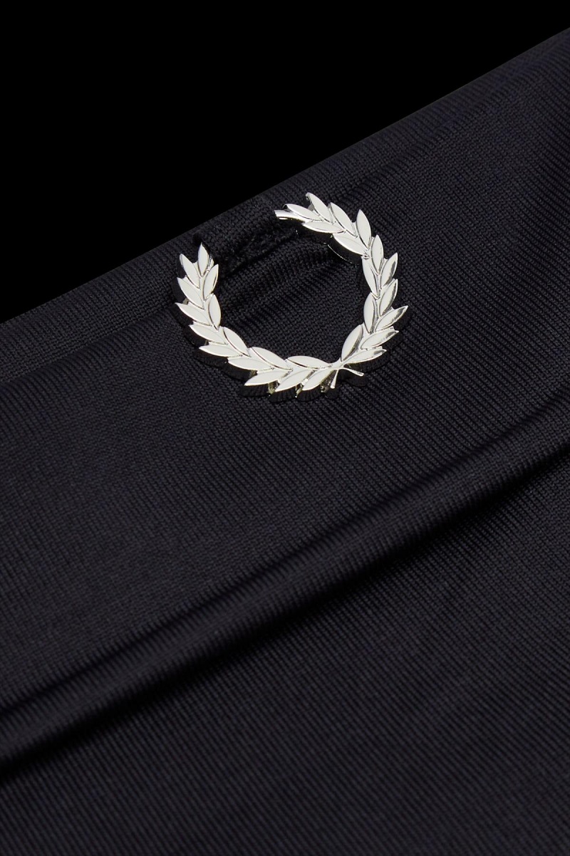 Black Fred Perry Laurel Wreath Detail Roll Neck Men's T Shirts | MCAHR25477