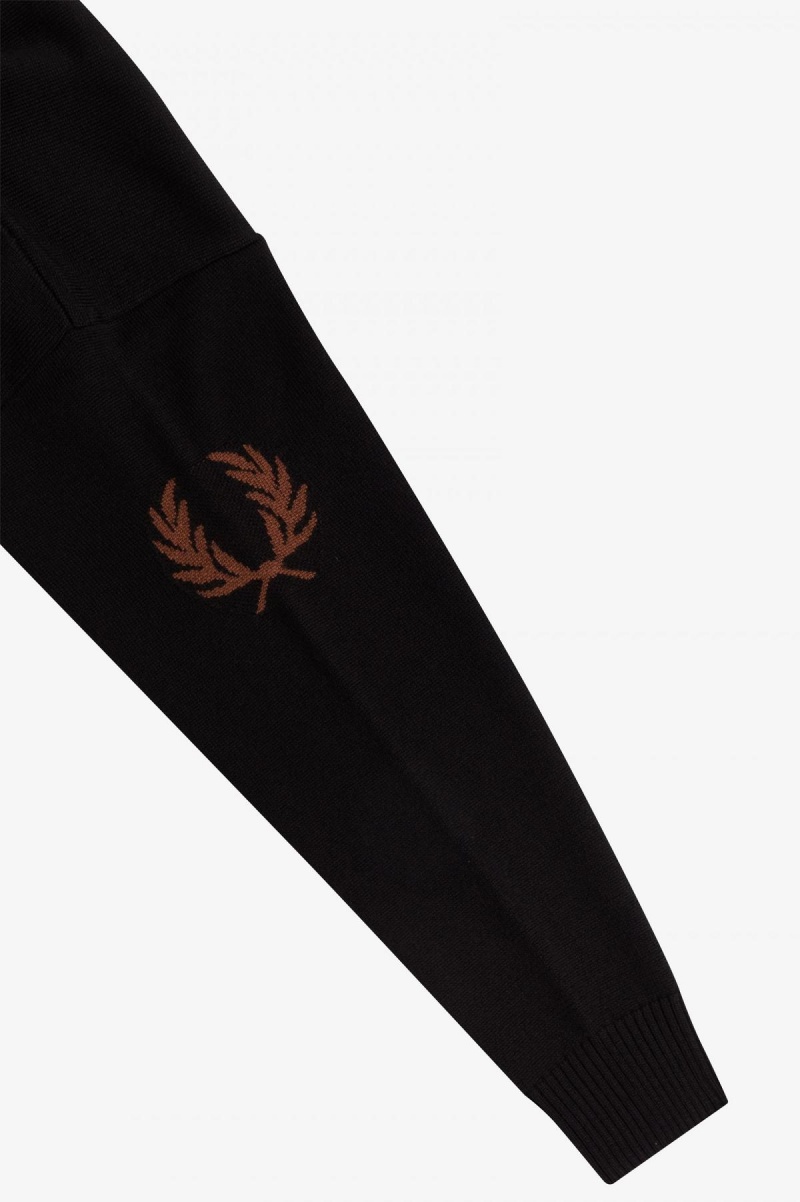 Black Fred Perry Laurel Wreath Knitted Women's Dress | BCASO21455