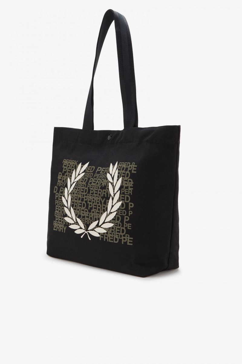 Black Fred Perry Laurel Wreath Tote Accessories Bag | CAEAH39472