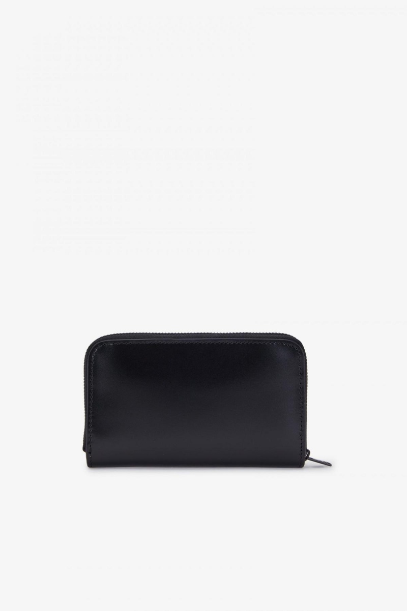 Black Fred Perry Leather Accessories Wallet | CAJVR91149