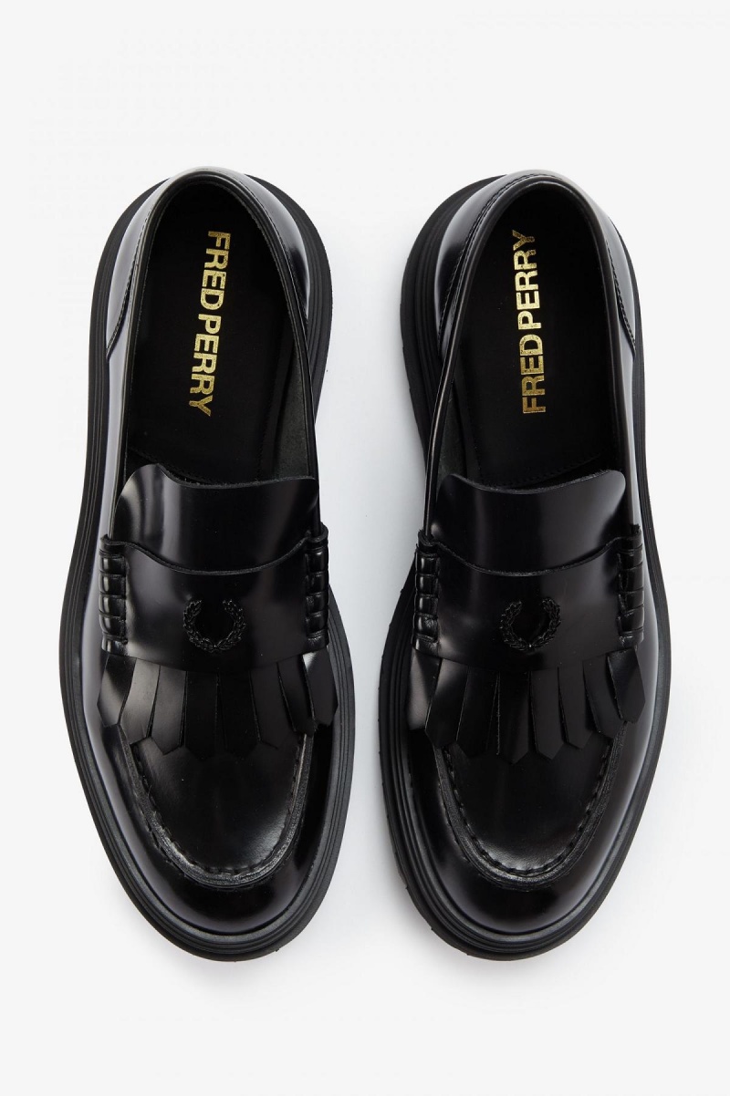 Black Fred Perry Loafer Men's Shoes | ACAWC32146