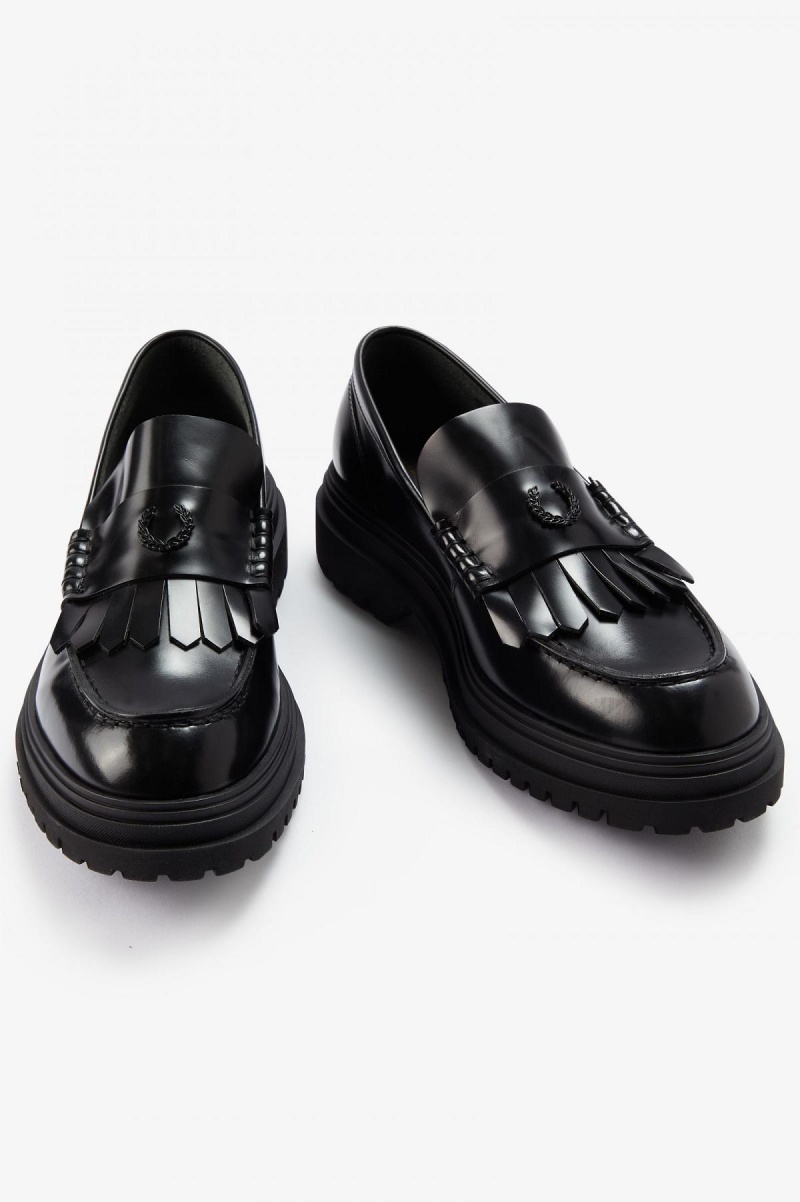 Black Fred Perry Loafer Men's Shoes | ACAWC32146