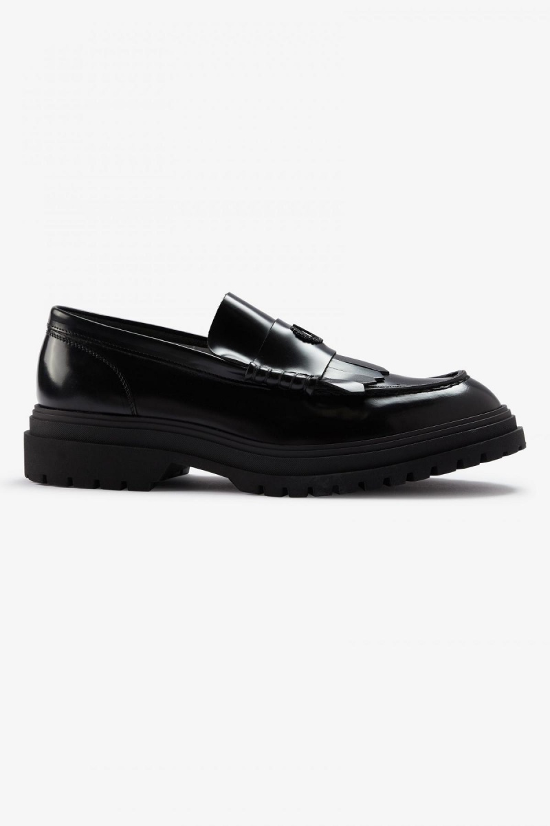 Black Fred Perry Loafer Men\'s Shoes | ACAWC32146