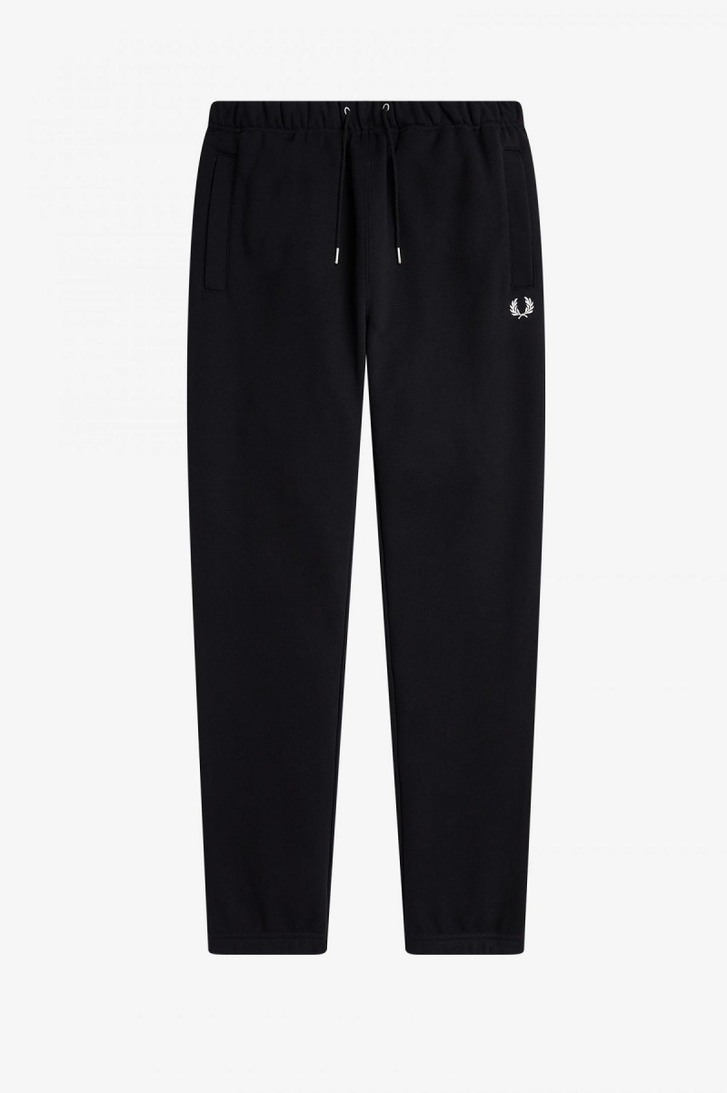 Black Fred Perry Loopback Sweatpant Men's Tracksuits | UCAND85792