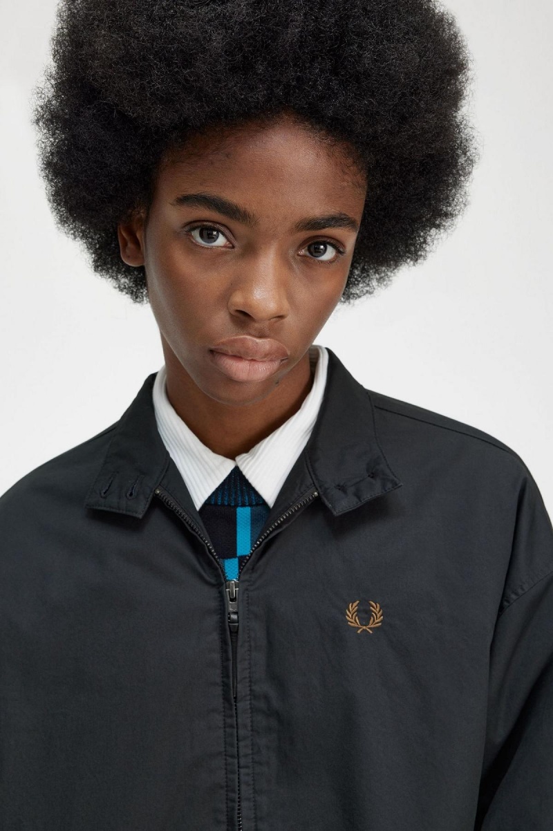 Black Fred Perry Padded Zip-Through Women's Coats | CAJBT57251