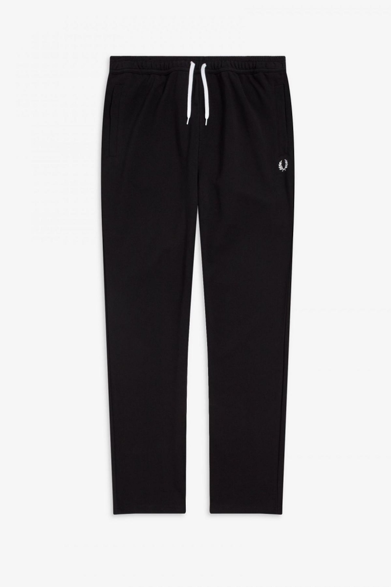 Black Fred Perry Reverse Tricot Track Pants Men's Trousers | ZCAMJ60682