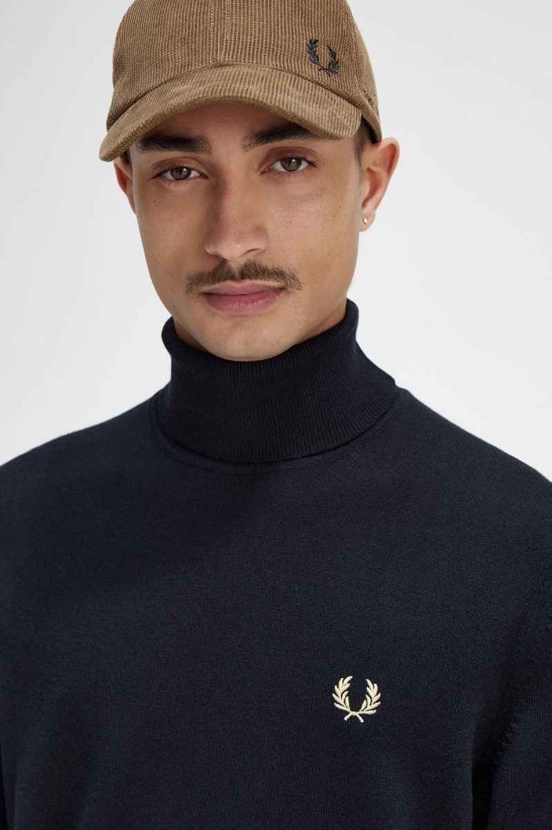 Black Fred Perry Roll Neck Jumper Men's Knitwear | CAIIZ67172