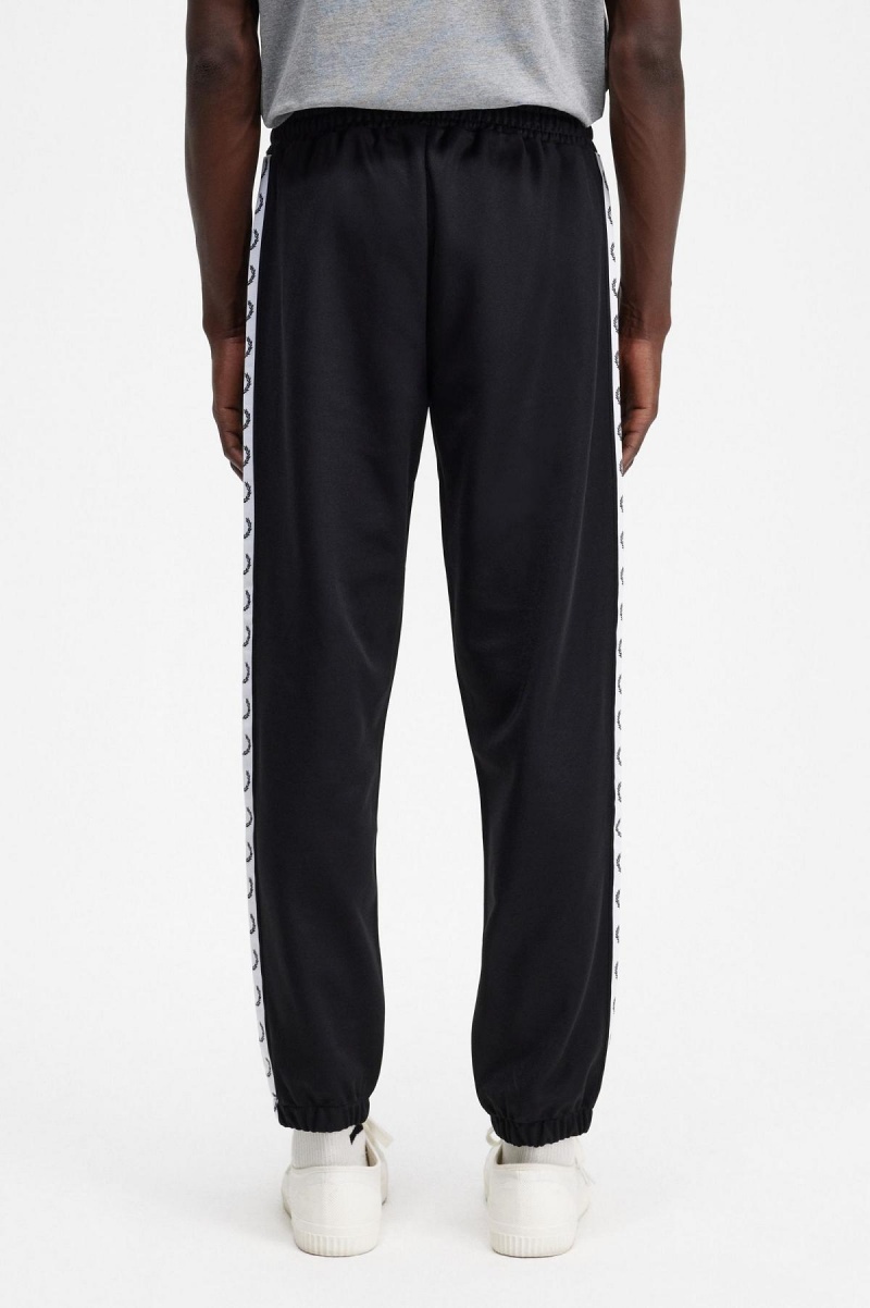 Black Fred Perry Taped Track Pant Men's Tracksuits | LCATR78364