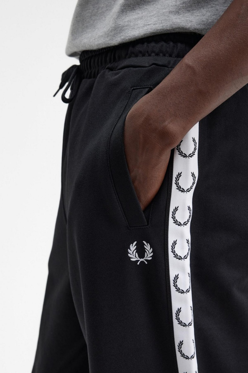 Black Fred Perry Taped Track Pant Men's Tracksuits | LCATR78364