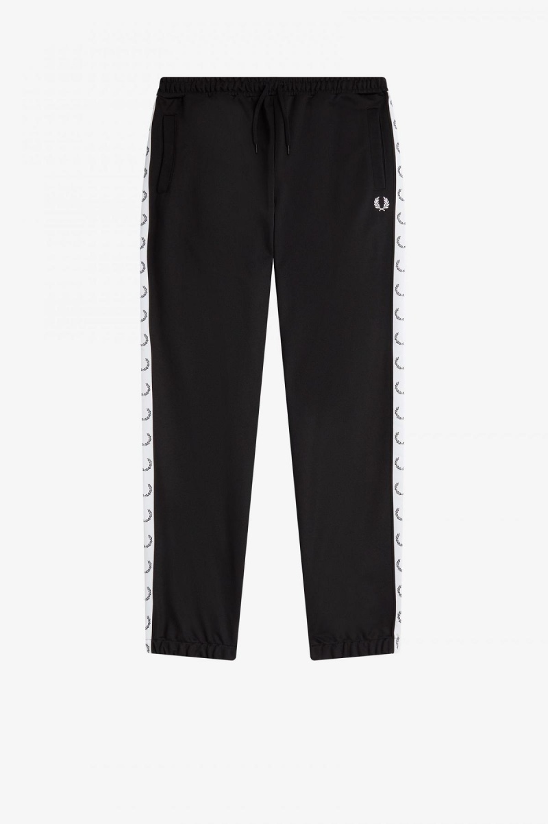 Black Fred Perry Taped Track Pant Men's Tracksuits | LCATR78364