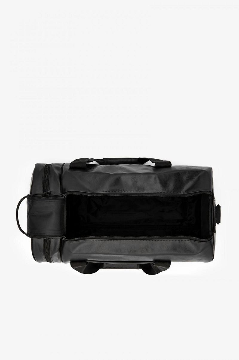 Black Fred Perry Tonal PU Barrel Accessories Bag | CANZX88584