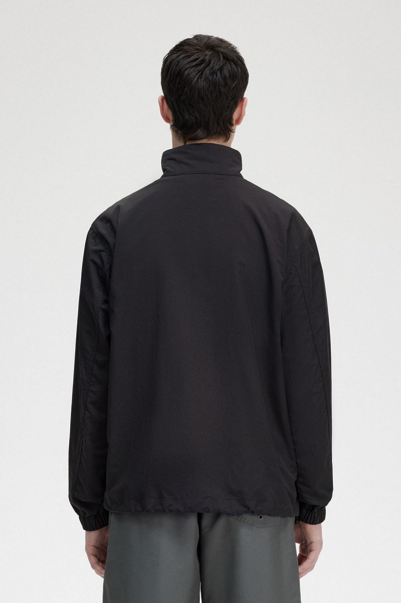 Black Fred Perry Woven Men's Track Jackets | LCATR14076