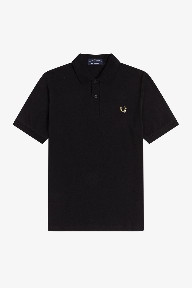 Black / Champagne Fred Perry M3 Men's Fred Perry Shirt | CAZDE92072