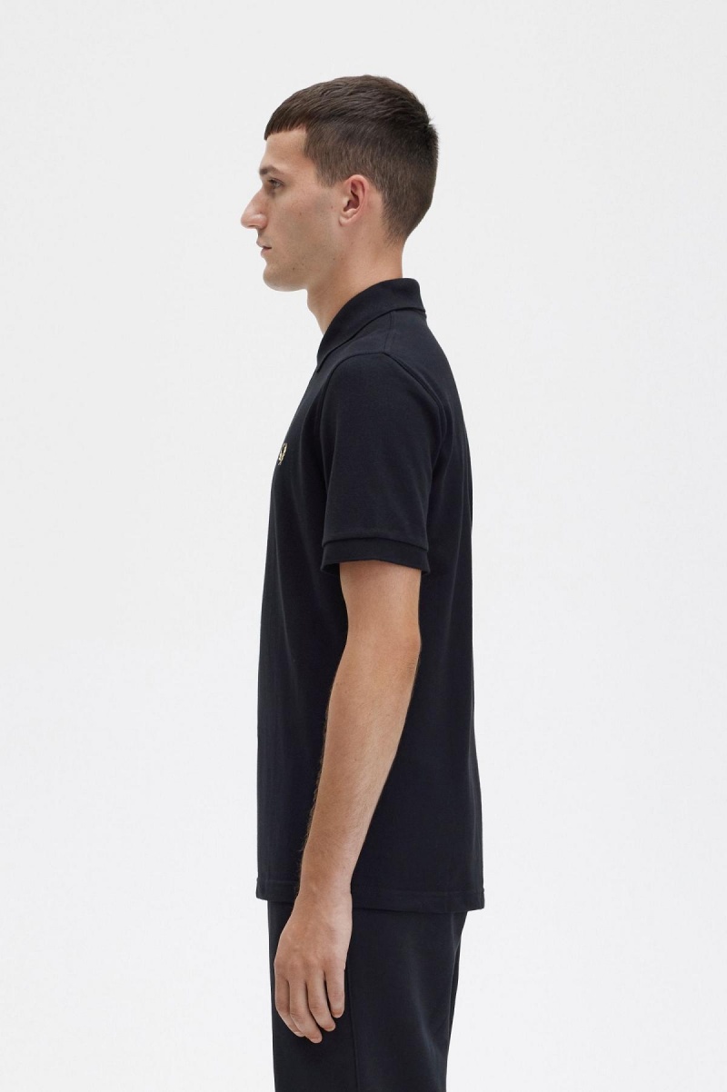 Black / Champagne Fred Perry M3 Men's Fred Perry Shirt | CAZDE92072