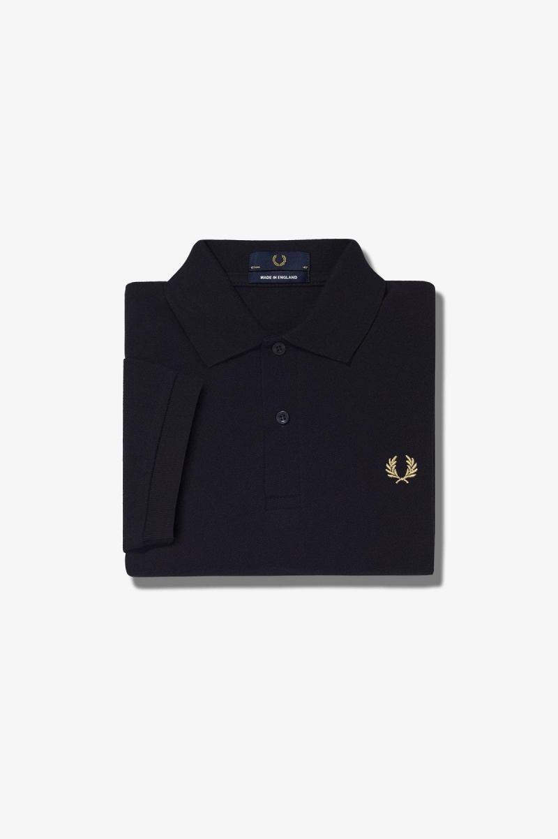 Black / Champagne Fred Perry M3 Men\'s Fred Perry Shirt | CAZDE92072