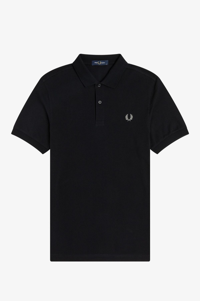 Black / Chrome Fred Perry M6000 Men's Fred Perry Shirt | FCAHY62220