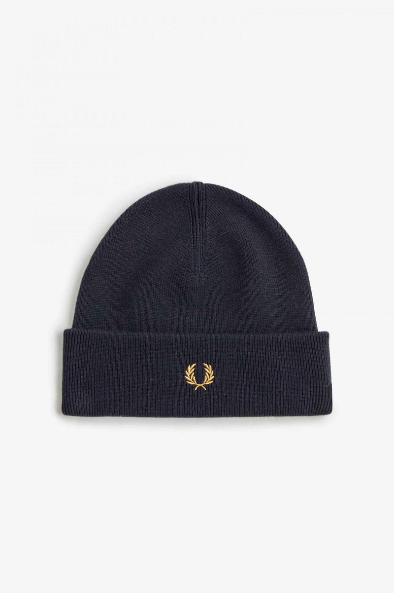 Black / Dark Caramel Fred Perry Classic Accessories Beanie | LCASX71107