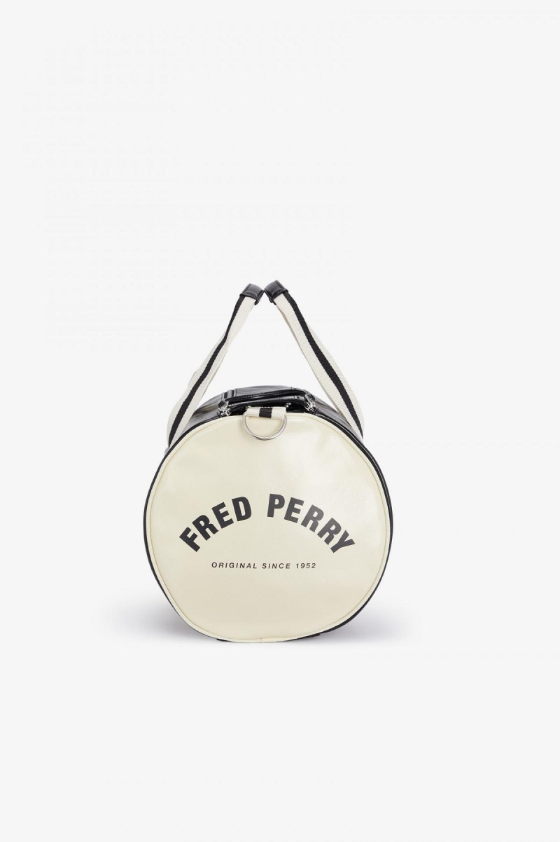 Black / Ecru Fred Perry Classic Barrel Accessories Bag | TCAPQ80705