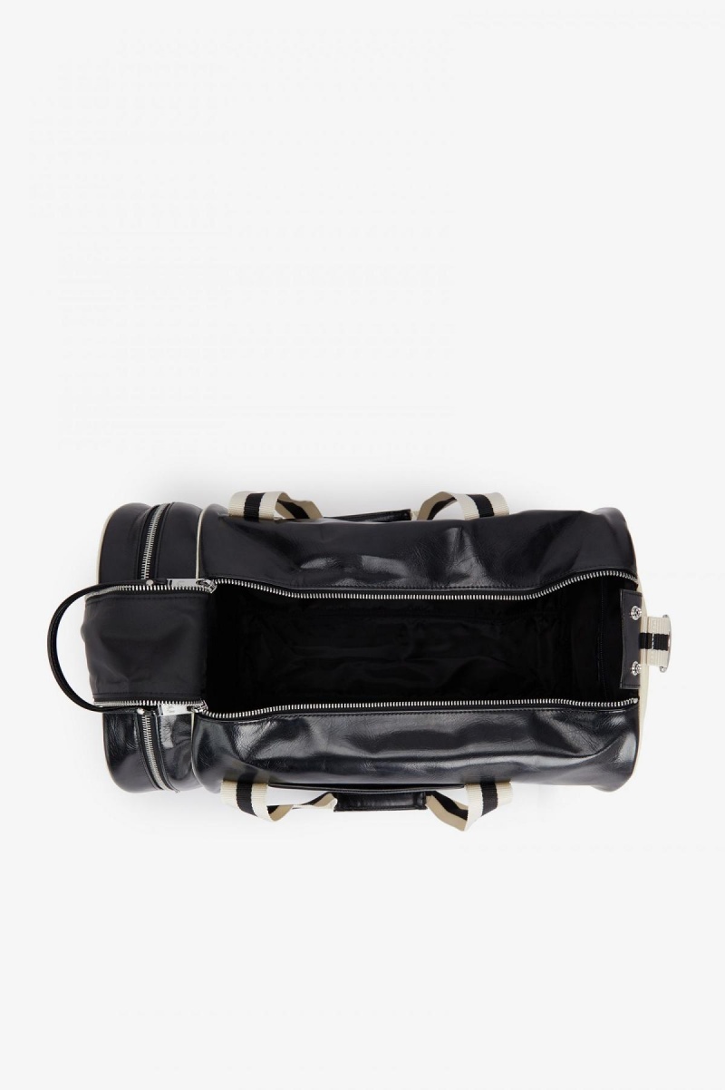 Black / Ecru Fred Perry Classic Barrel Accessories Bag | TCAPQ80705