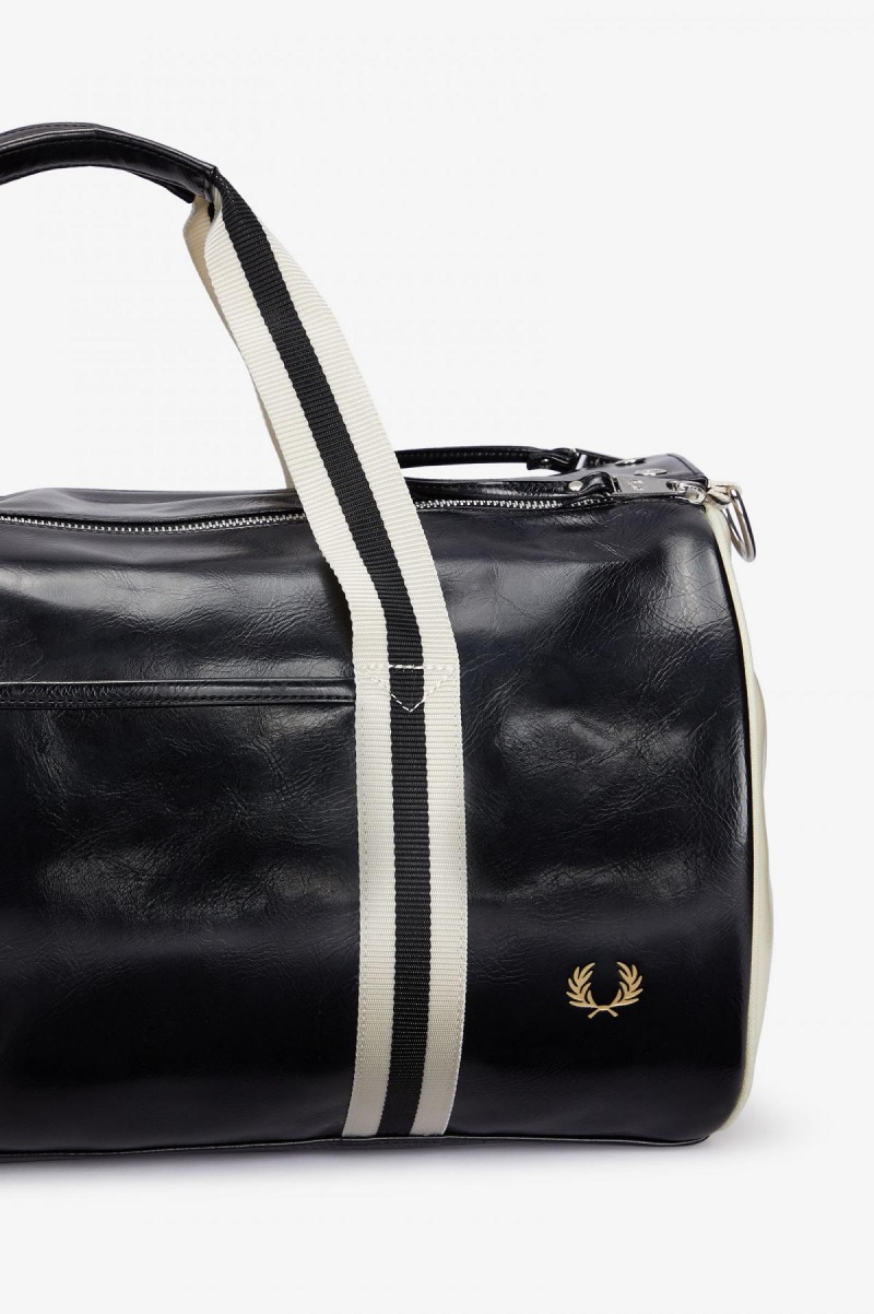 Black / Ecru Fred Perry Classic Barrel Accessories Bag | TCAPQ80705