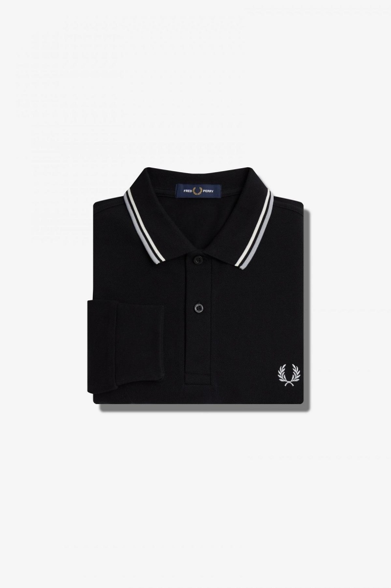 Black / Ecru / Limestone Fred Perry M3636 Men's Polo Shirts | CAJZR66998