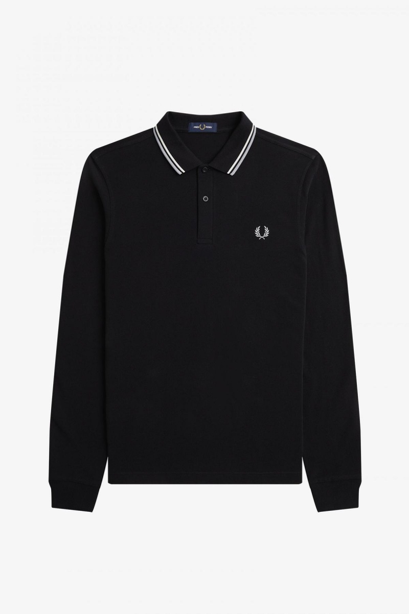 Black / Ecru / Limestone Fred Perry M3636 Men's Fred Perry Shirt | CACVG53099