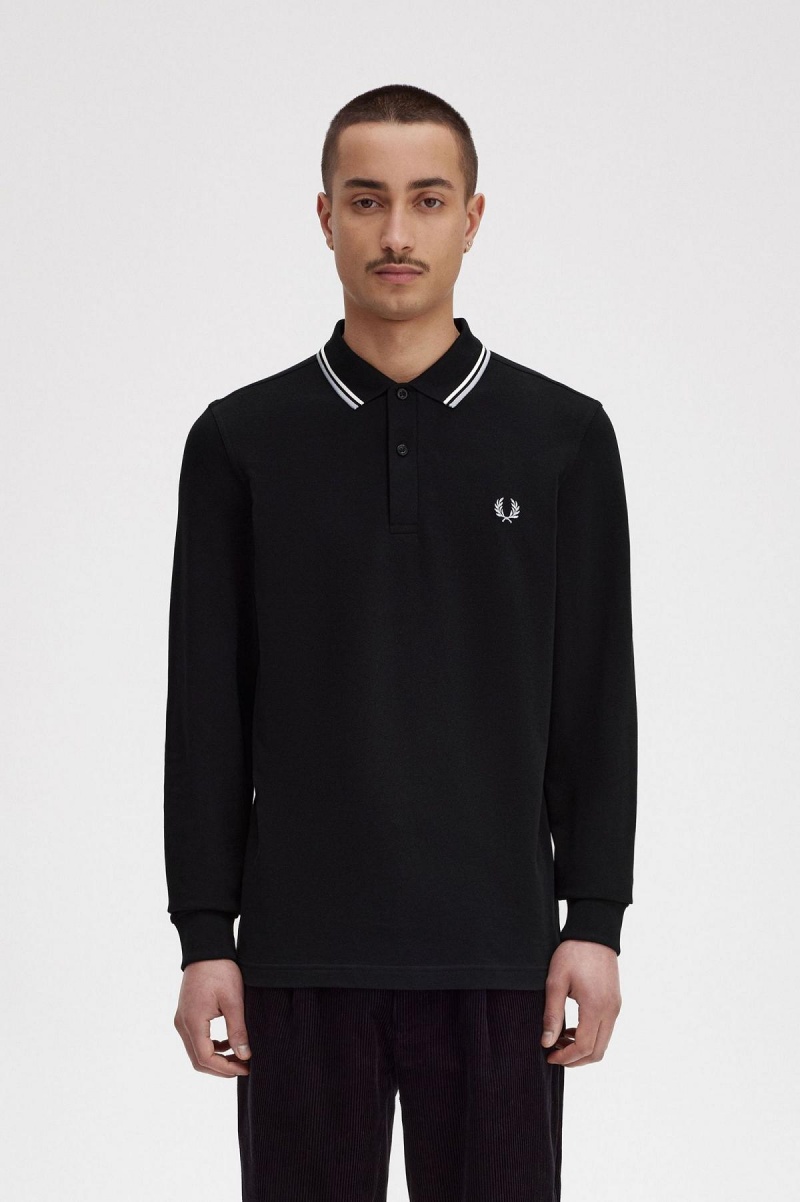 Black / Ecru / Limestone Fred Perry M3636 Men's Fred Perry Shirt | CACVG53099