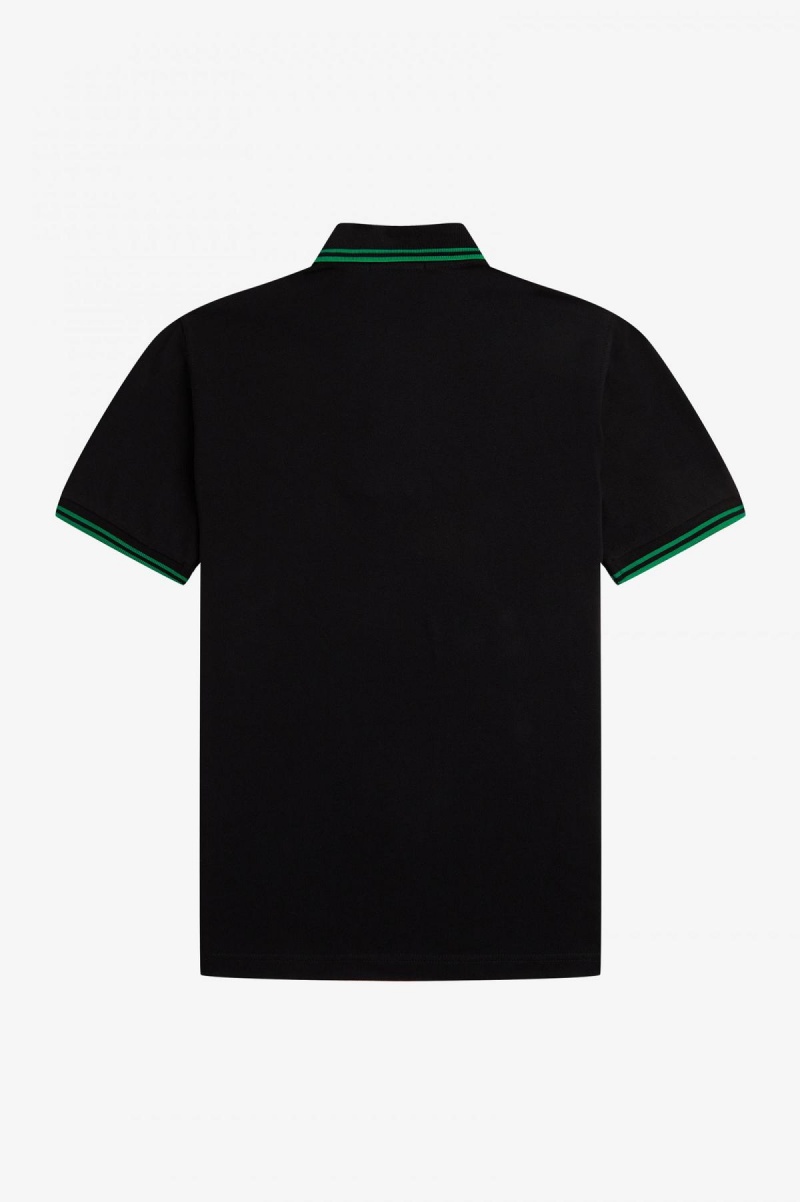 Black / Fred Perry Green / Fred Perry Green Fred Perry M12 Men's Fred Perry Shirt | CAXBR34283